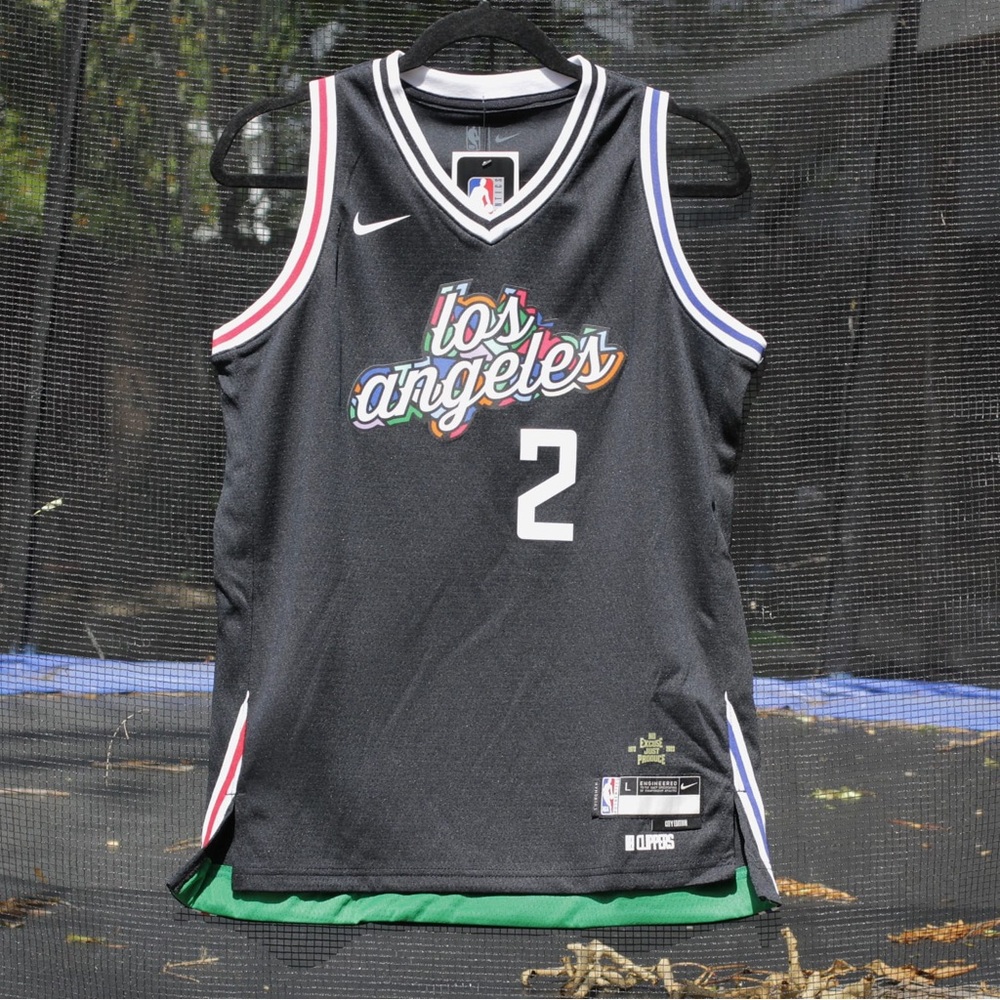 LA Clippers City Edition Kahwi Leonard Nike Swingman Jersey Youth Size L 14/16